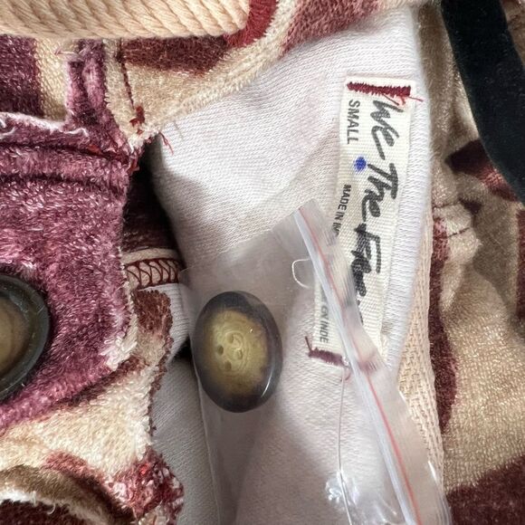 FREE PEOPLE TERRI CARDI HOODIE WINE TAN NEW SMALL - Picture 8 of 8